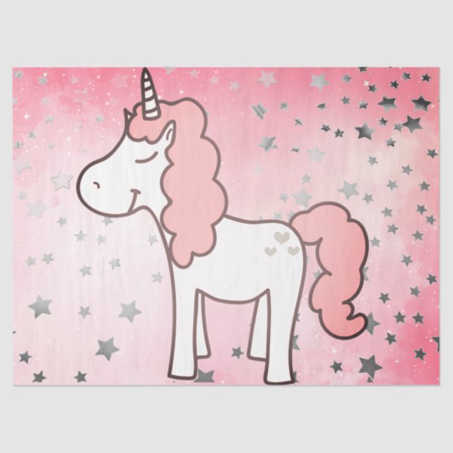 Pink Unicorn Tissue Paper (Front)