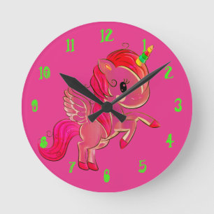 Pink Unicorn Wall clock