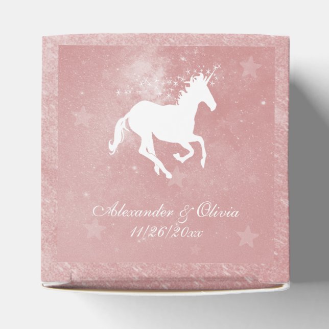 Pink Unicorn Wedding Favour Box (Top)