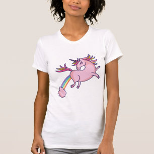 Pink Unicorn With Rainbow Farts T-Shirt