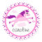 Pink unicorn with wings personalised name