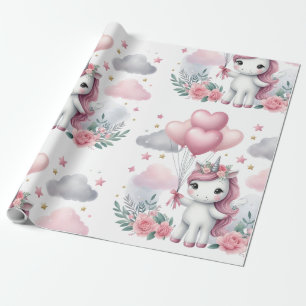 Pink  Unicorn  Wrapping Paper