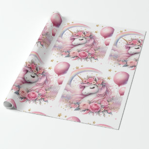 Pink Unicorn  Wrapping Paper