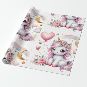 Pink Unicorn  Wrapping Paper