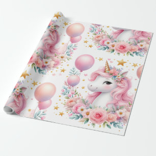 Pink  Unicorn  Wrapping Paper