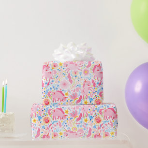 Pink Unicorn Wrapping Paper
