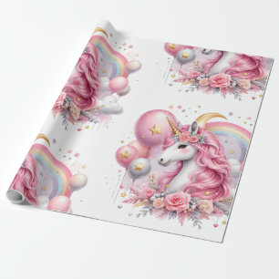Pink Unicorn  Wrapping Paper