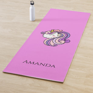 Pink unicorn yoga mat