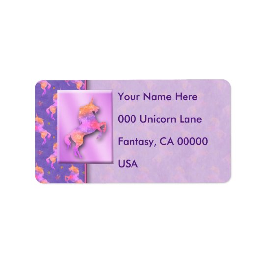 Pink Unicorns Address Label
