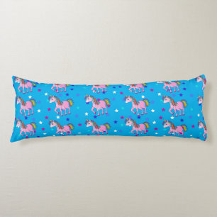 Pink Unicorns & Star Print Body Pillow