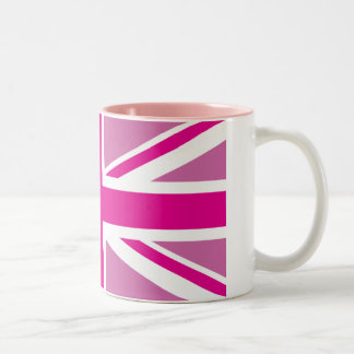 Pink Union Jack British Flag Two-Tone Mugs