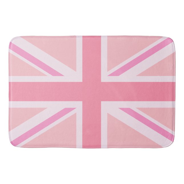 Pink Union Jack/Flag Design Bath Mat (Front)