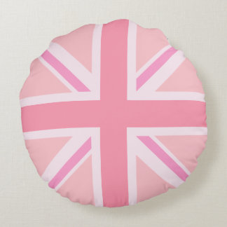 Pink Union Jack/Flag Round Cushion