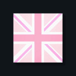 Pink Union Jack/Flag Square Design Canvas Print<br><div class="desc">Union Flag (also known as the Union Jack),  British flag in a square design and pink colour-way.</div>