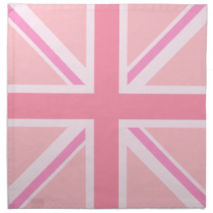 Pink Union Jack/Flag Square Design Napkin