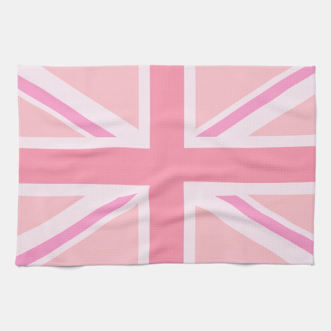 Pink Union Jack/Flag Tea Towel (Horizontal)