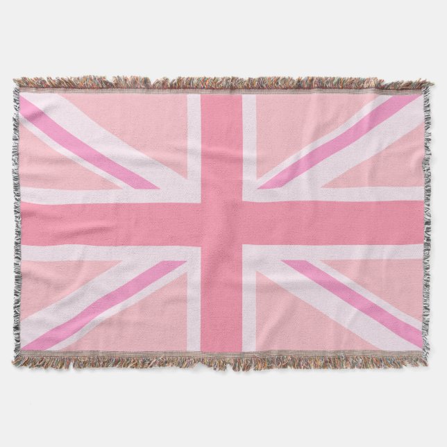 Pink Union Jack/Flag Throw Blanket (Front)