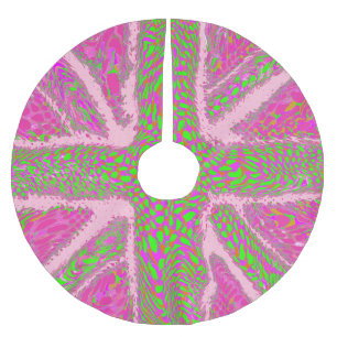 Pink Union Jack Liquid Art, Wild Animal Patterned Brushed Polyester Tree Skirt