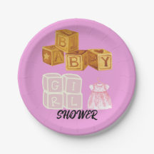 Pink Unique Baby Girl Dice Baby Shower 