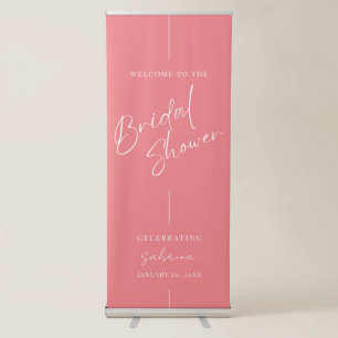 Pink Unique & Modern Bridal Shower Welcome Retractable Banner