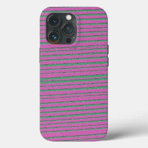 Pink Unique Modern Stripe Pattern iPhone 13 Pro Case