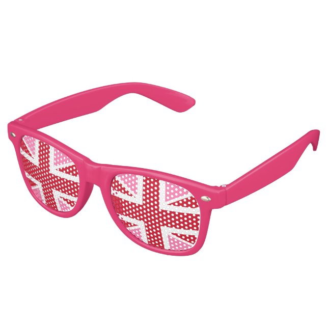Pink United Kingdom flag Party Shades (Angled)