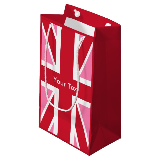 Pink United Kingdom flag Small Gift Bag (Front Angled)
