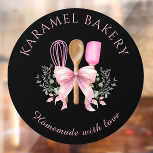 Pink Utensils Bakery cooking Window Cling