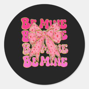 Pink Valentine Coquette Heart Classic Round Sticker