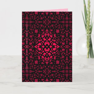 Pink Valentine Filigree Lace Card