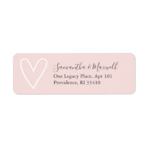 Pink Valentine Heart Address Labels
