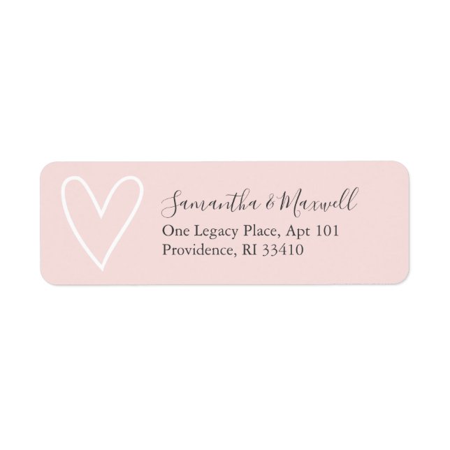 Pink Valentine Heart Address Labels (Front)
