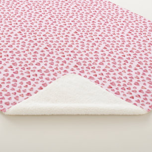 Pink Valentine Heart Sherpa Blanket