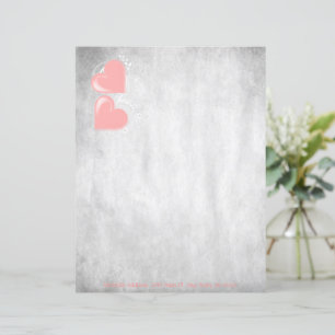Pink Valentine Hearts Personalised Paper Sheet