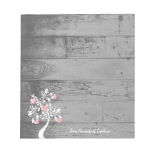 Pink Valentine Hearts Tree Personalised Notepad