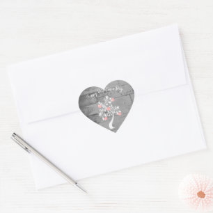 Pink Valentine Hearts Tree Sticker
