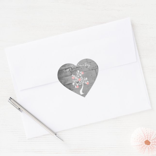 Pink Valentine Hearts Tree Sticker (Envelope)