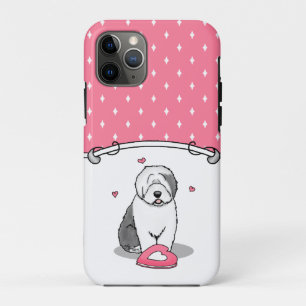 Pink Valentine Old English Sheepdog Dog Grey 1 Fun iPhone 11 Pro Case