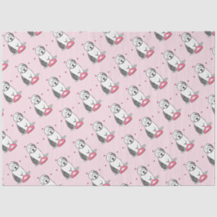 Pink Valentine Old English Sheepdog Dog Grey 1 Fun Tissue Paper