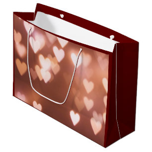 PINK VALENTINE"S DAY HEARTS LARGE GIFT BAG