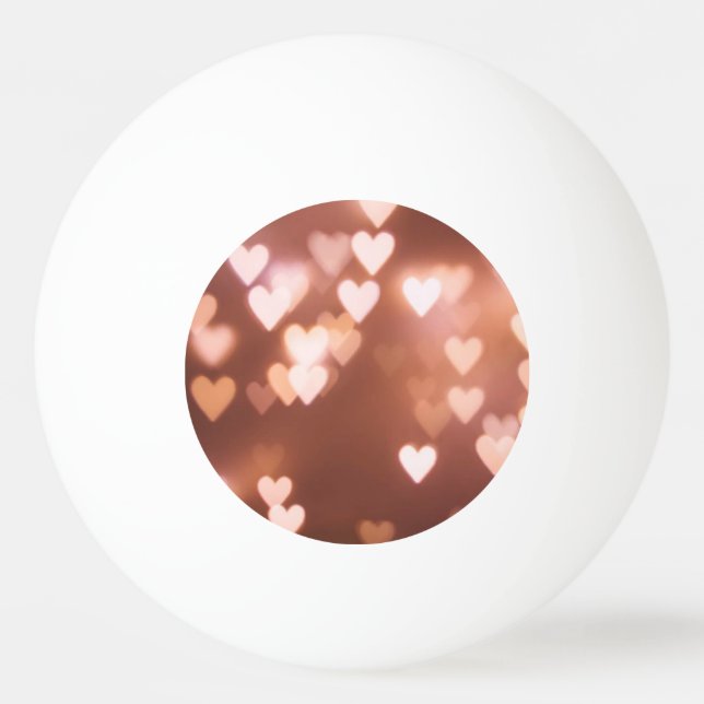 PINK VALENTINE"S DAY HEARTS PING PONG BALL (Front)
