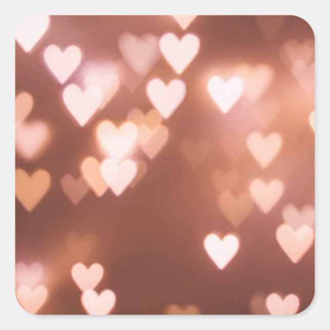 PINK VALENTINE"S DAY HEARTS SQUARE STICKER (Front)