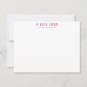 Pink Valentine’s Day Note Card