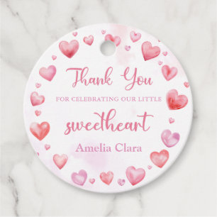 Pink Valentine Sweetheart Birthday Favour Tags