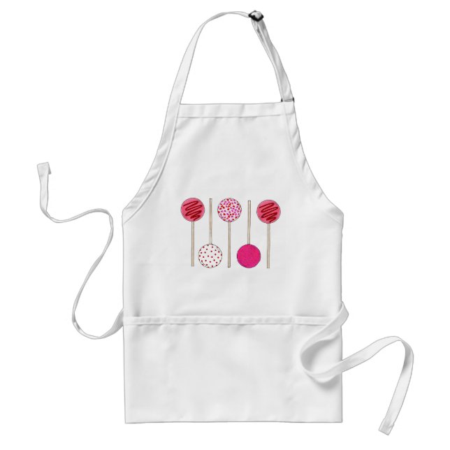 Pink Valentine's Day Cake Pops Dessert Baker Food Standard Apron (Front)