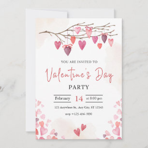 Pink Valentine's Day Party Card