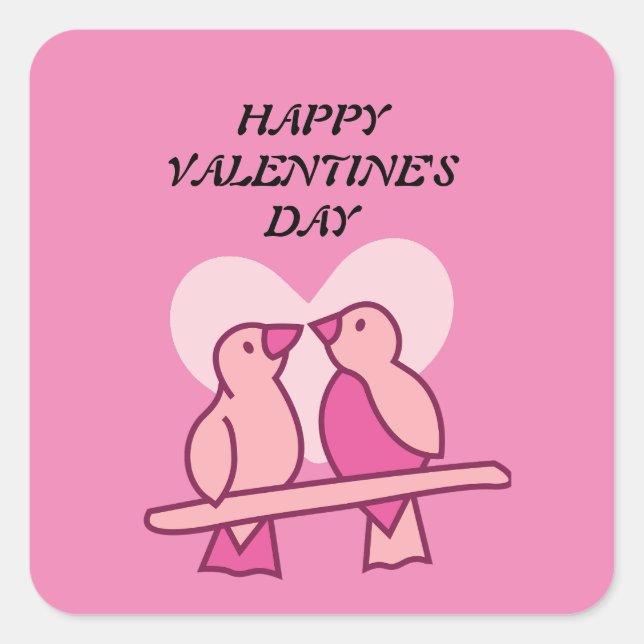 Pink Valentine's day  Square Sticker (Front)