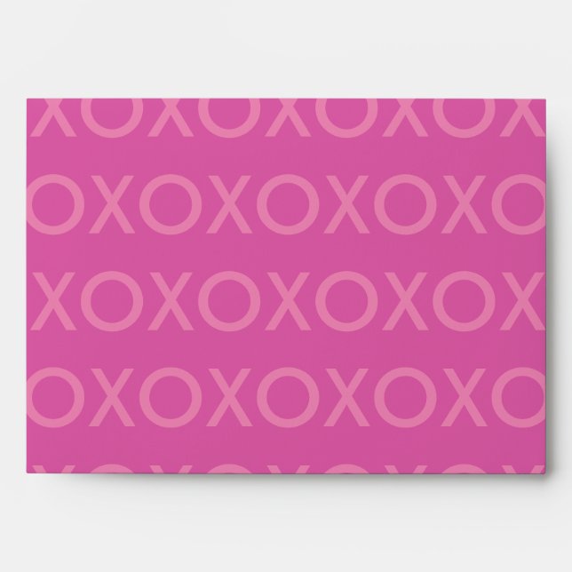 PINK VALENTINES DAYS HUGS AND KISSES ENVELOPE (Front)