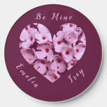 Pink Valentine's Flowers Heart Be Mine Monogram Wi