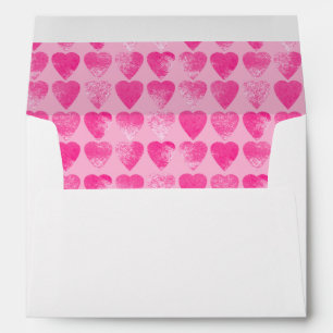 Pink Valentines Hearts Pattern Envelope